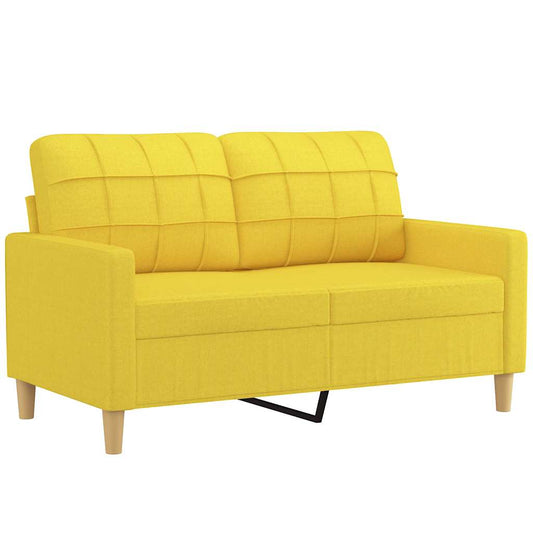 2Místná Pohovka Světle Žlutá 120 Cm Textil