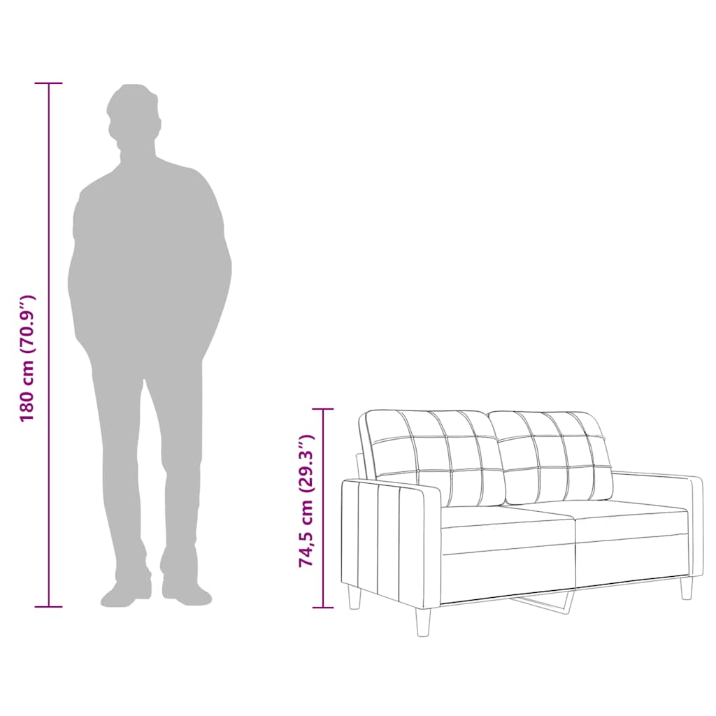 2Místná Pohovka Světle Žlutá 120 Cm Textil