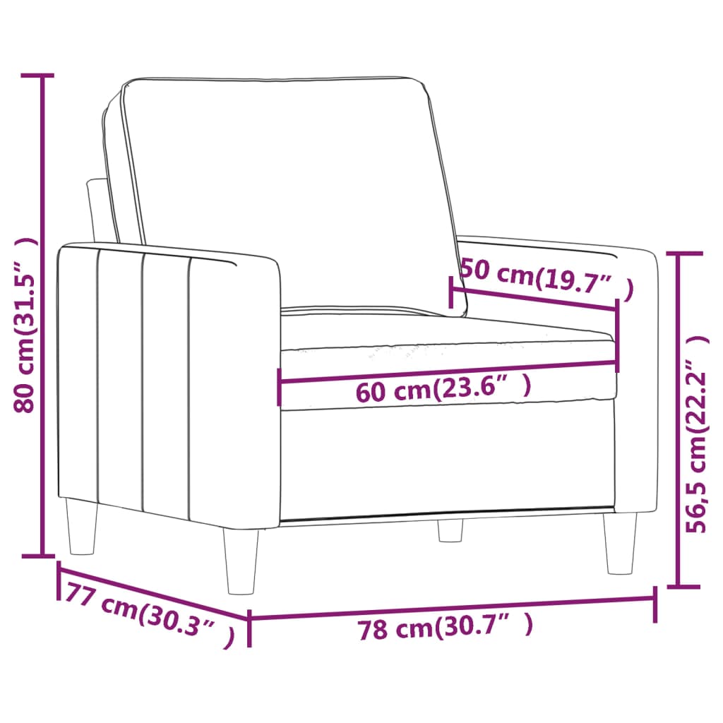 Křeslo Tmavě Šedé 60 Cm Samet