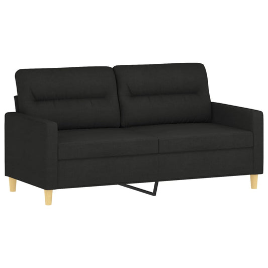 2Místná Pohovka Černá 140 Cm Textil