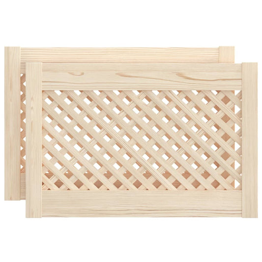 Nábytková Dvířka Mřížkový Design 2 Ks 59,5 X 39,5 Cm Borovice