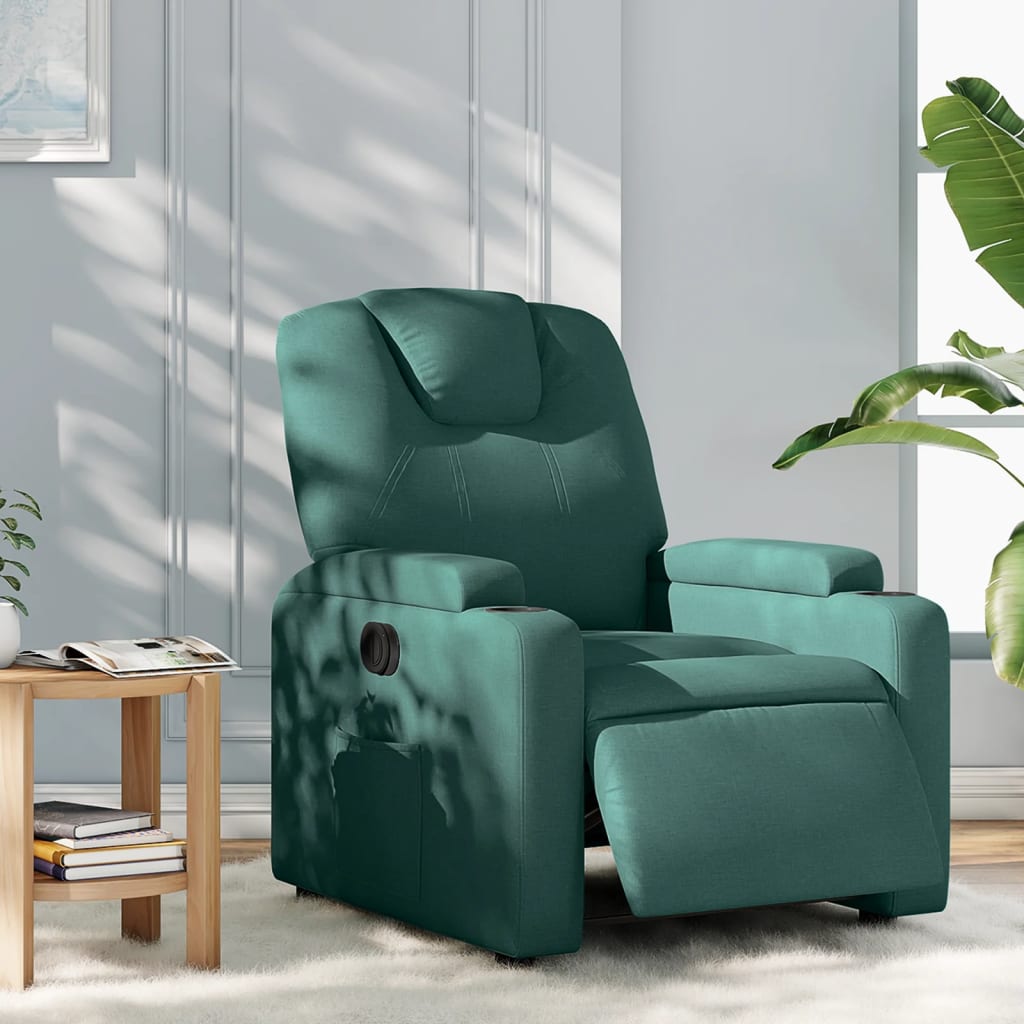 Polohovací Křeslo Tmavě Zelené Textil Tmavě Zelená