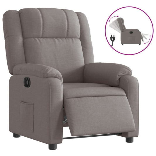 Elektrické Polohovací Křeslo Textil Taupe