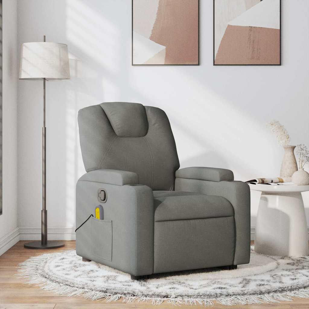 Polohovací Křeslo Tmavě Šedé Textil Tmavě Šedá