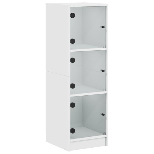 Highboard Se Skleněnými Dvířky Bílý 35 X 37 X 109 Cm
