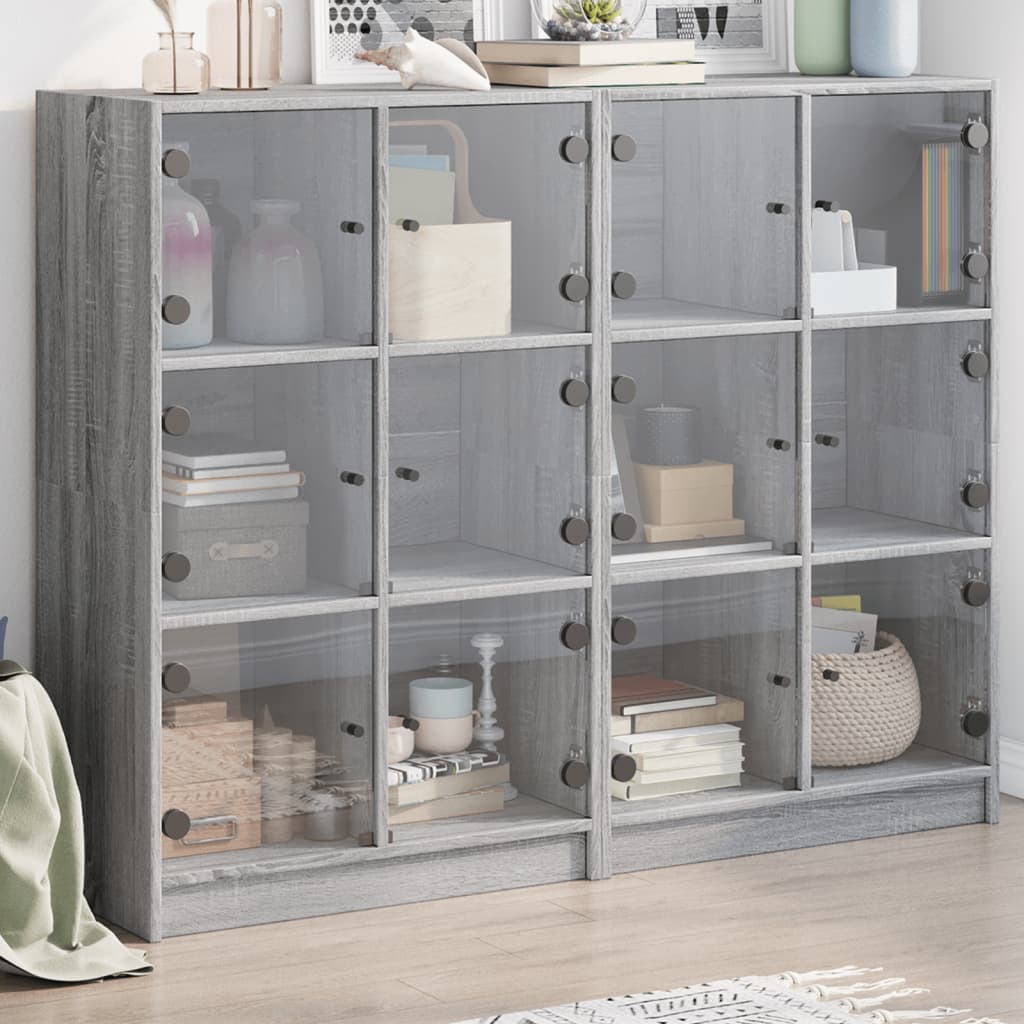 Highboard S Dvířky Betonově Šedý 68X37X109 Cm Kompozitní Dřevo