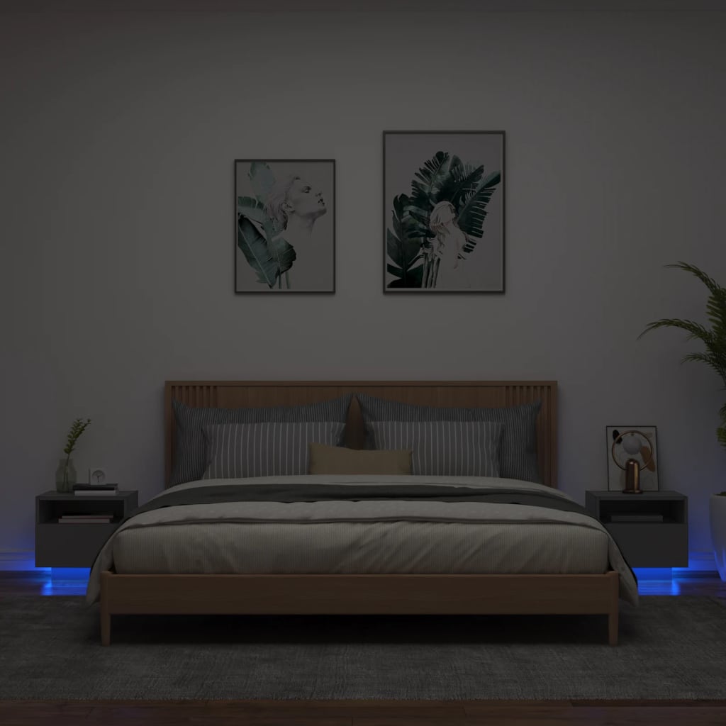 Noční Stolek S Led Osvětlením 40 X 39 X 37 Cm