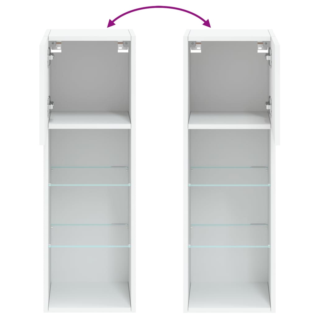 Tv Skříňka S Led Osvětlením Bílá 30,5 X 30 X 90 Cm