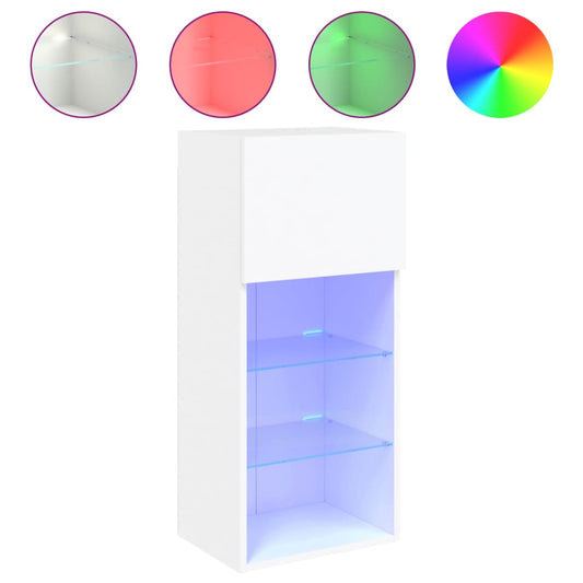Tv Skříňka S Led Osvětlením Bílá 40,5 X 30 X 90 Cm