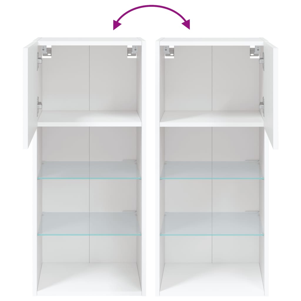Tv Skříňka S Led Osvětlením Bílá 40,5 X 30 X 90 Cm