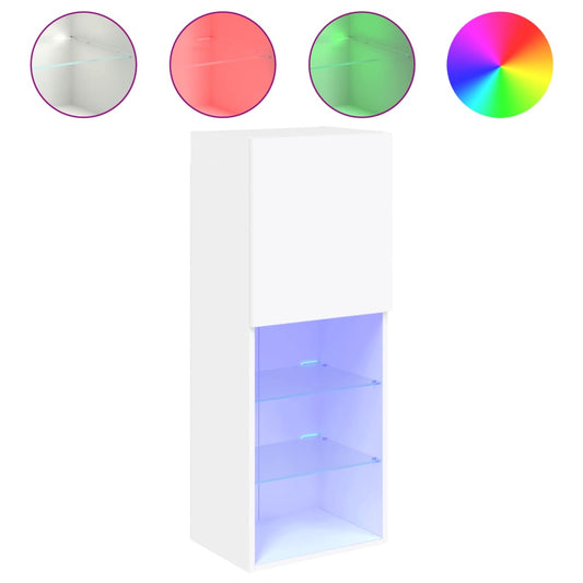 Tv Skříňka S Led Osvětlením Bílá 40,5 X 30 X 102 Cm