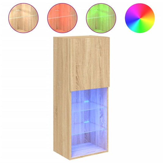 Tv Skříňka S Led Osvětlením Dub Sonoma 40,5 X 30 X 102 Cm