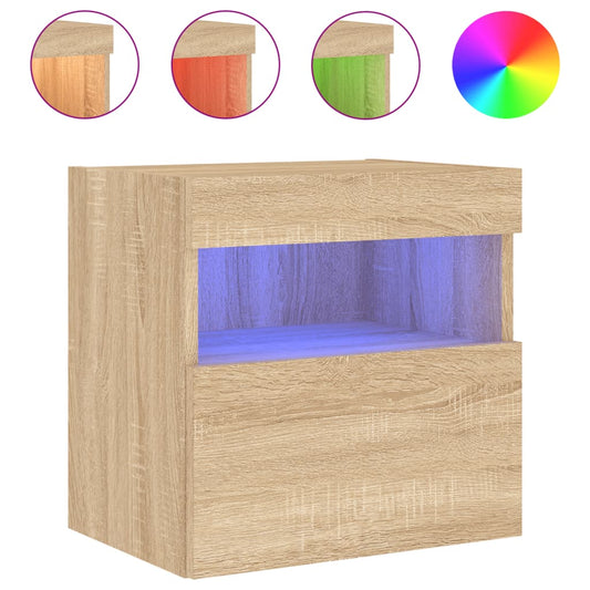 Nástěnná Tv Skříňka S Led Osvětlením Dub Sonoma 40 X 30 X 40 Cm
