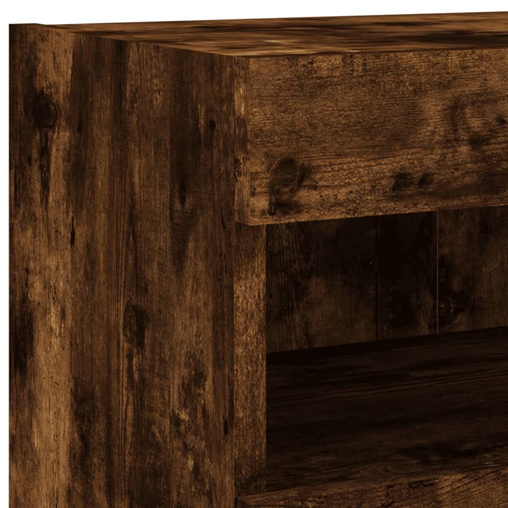Nástěnná Tv Skříňka S Led Osvětlením Kouřový Dub 80X30X40 Cm
