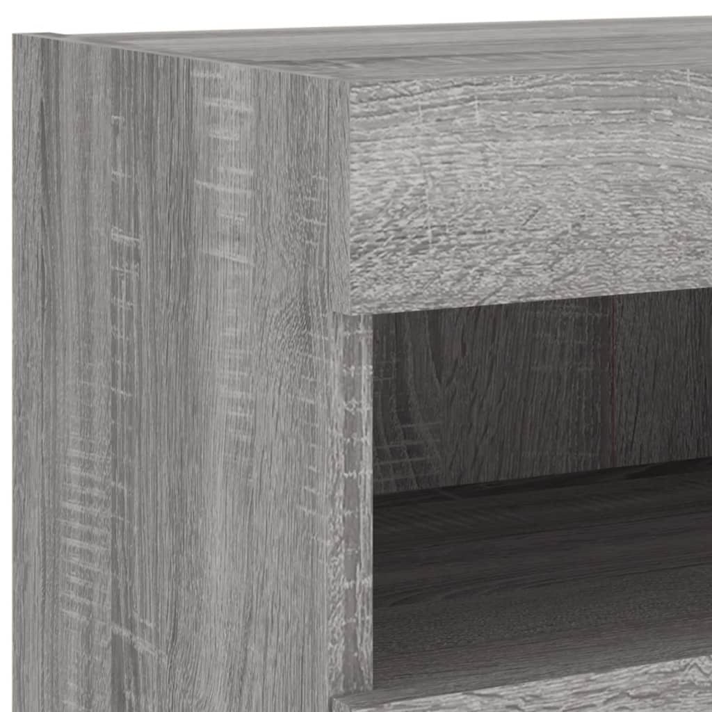 Nástěnná Tv Skříňka S Led Osvětlením Šedá Sonoma 80X30X40 Cm