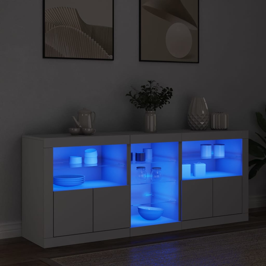 Příborník S Led Osvětlením 162 X 37 X 67 Cm