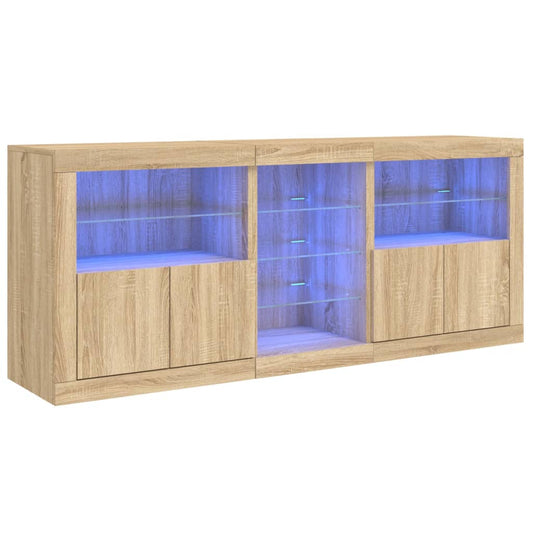 Příborník S Led Osvětlením 162 X 37 X 67 Cm