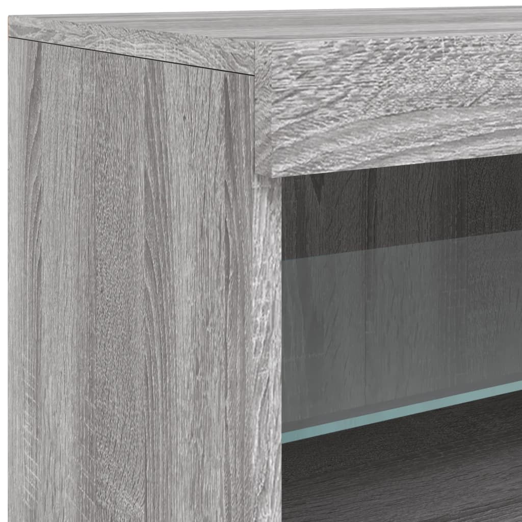 Příborník S Led Osvětlením Šedý Sonoma 142,5 X 37 X 67 Cm