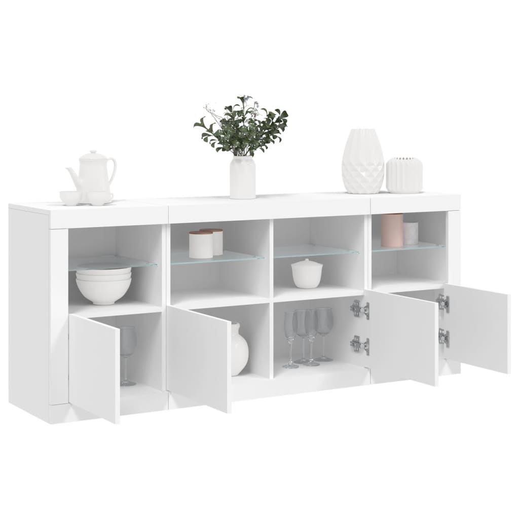 Příborník S Led Osvětlením 163 X 37 X 67 Cm