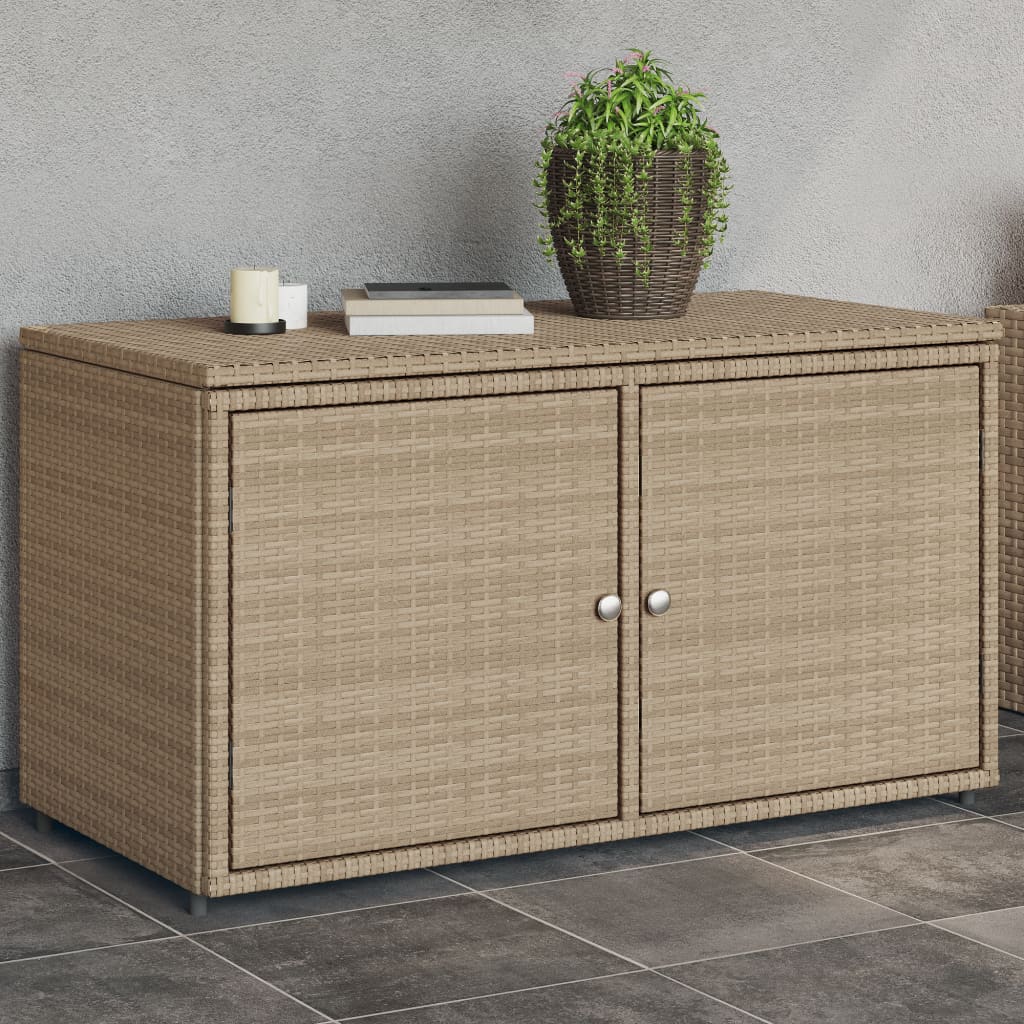 Zahradní Úložná Skříň Šedá 110 X 55 X 60,5 Cm Polyratan
