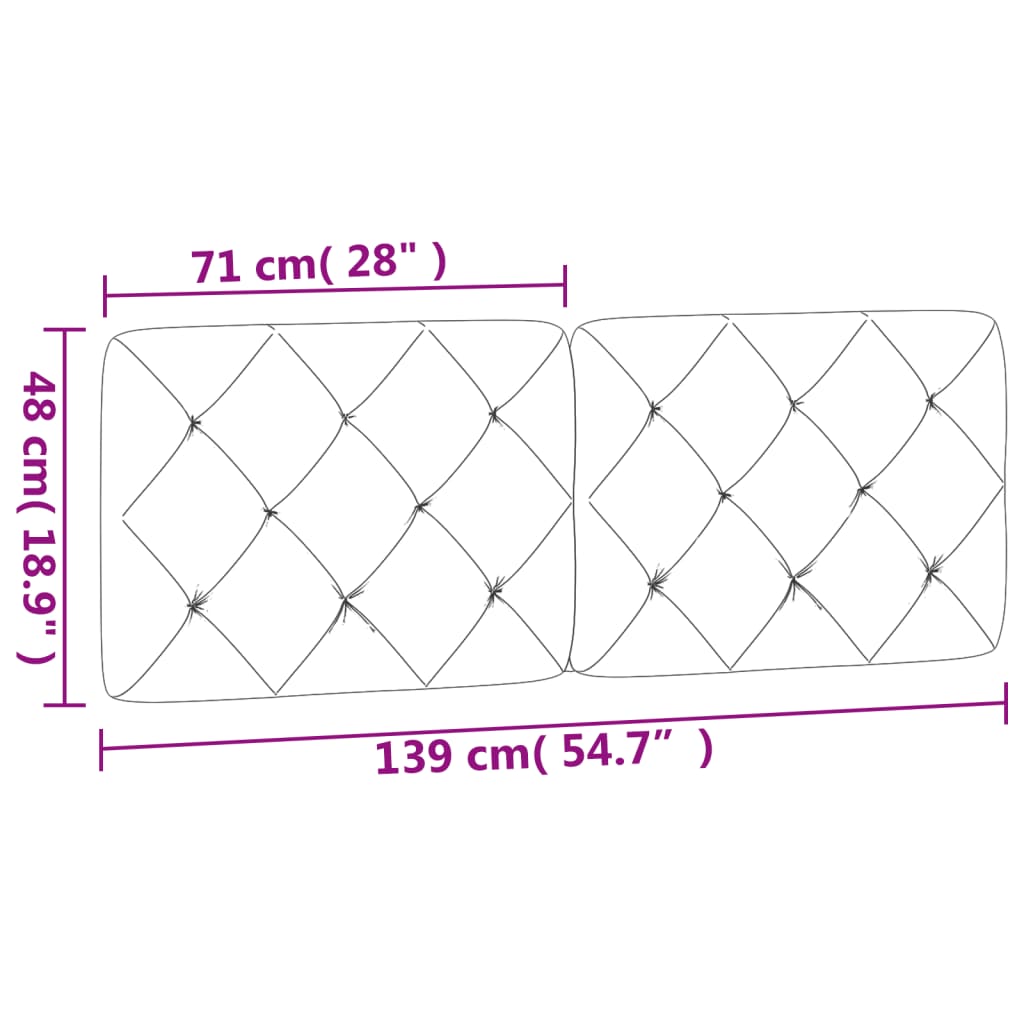 Polštář Na Čelo Postele Světle Šedý 137 Cm Samet
