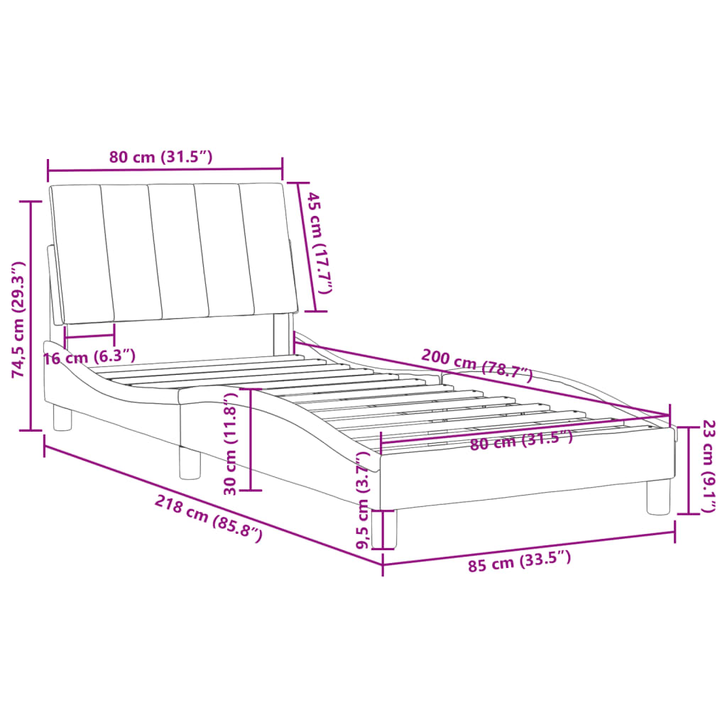 Rám Postele Bez Matrace Hanko Růžový 80X200 Cm Samet