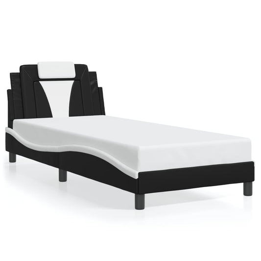 Rám Postele Viana Bez Matrace Černý A Bílý Umělá Kůže