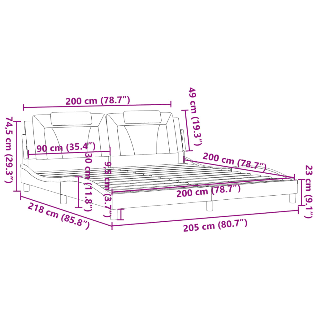 Rám Postele Viana Bez Matrace Cappuccino 200X200 Cm Umělá Kůže