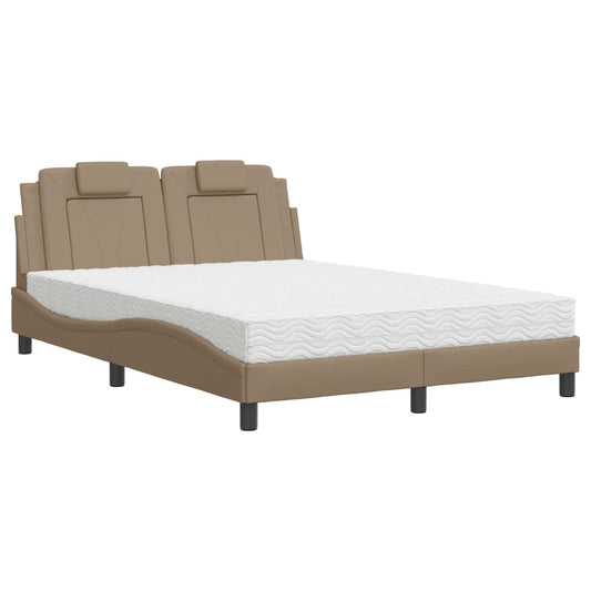 Postel Viana S Matrací Cappuccino 140 X 190 Cm Umělá Kůže