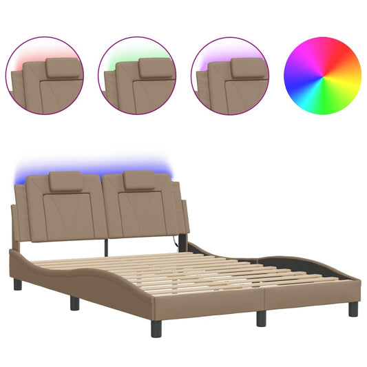 Rám Postele Viana S Led Bez Matrace Cappuccino 140 X 190 Cm