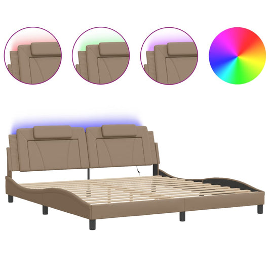 Rám Postele Viana S Led Bez Matrace Cappuccino 200 X 200 Cm