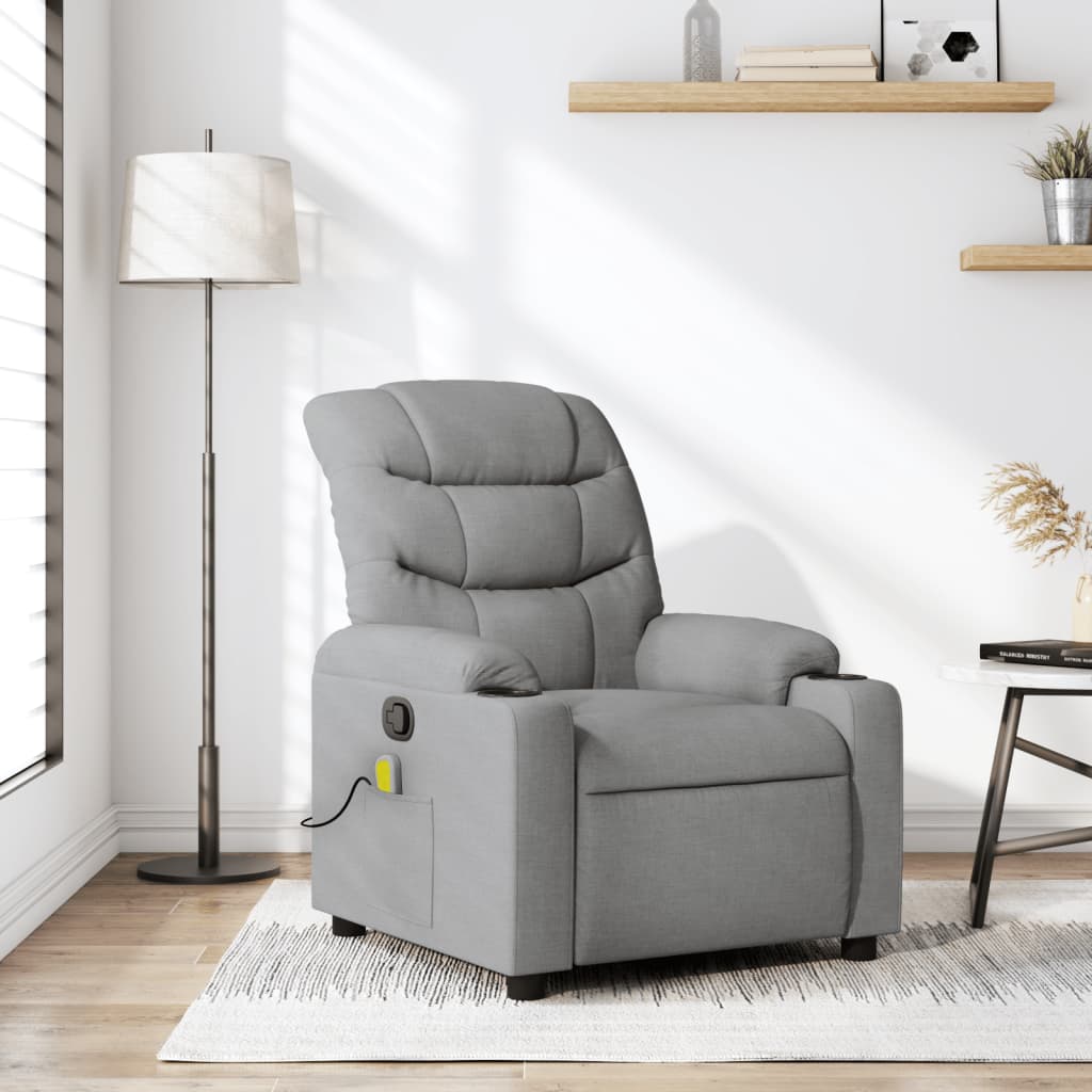 Polohovací Křeslo Světle Šedé Textil Světle Šedá