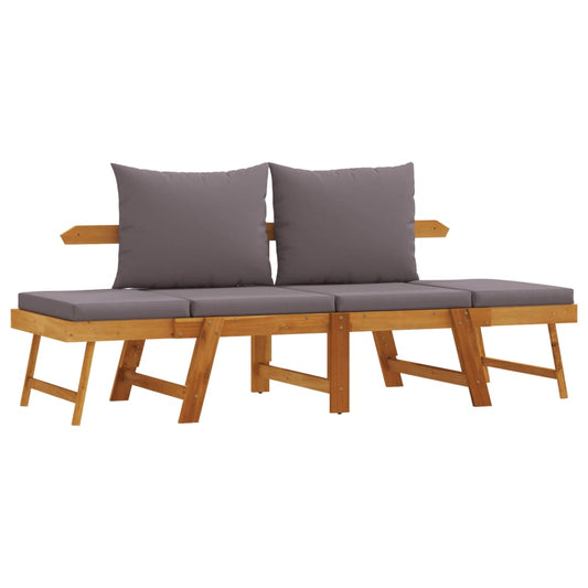 Zahradní Lavice S Poduškami 2 V 1 Masivní Akáciové Dřevo