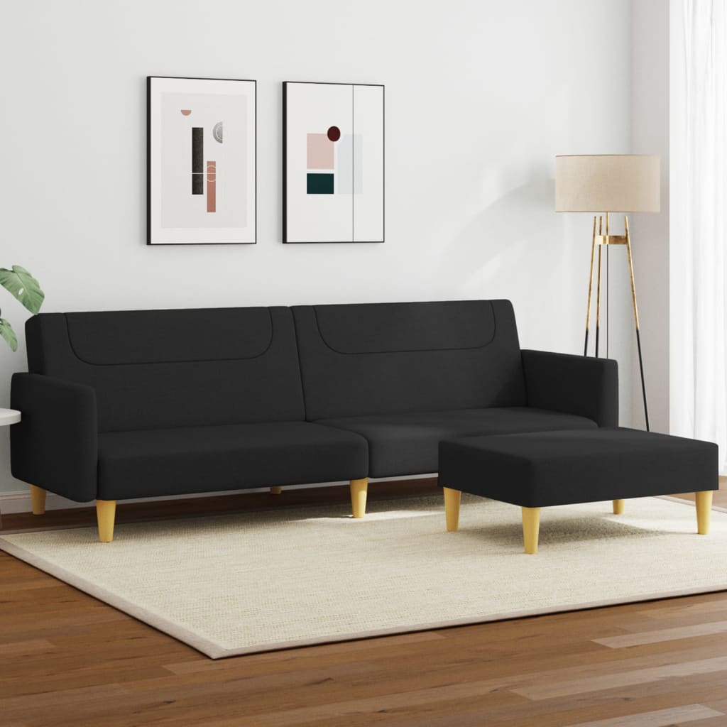 2Místná Rozkládací Pohovka S Podnožkou Textil