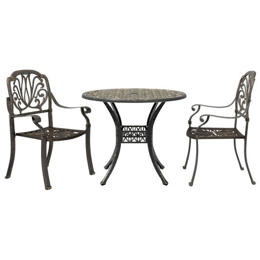 3Dílný Bistro Set Bronzový Litý Hliník