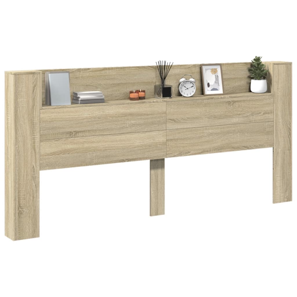 Čelo Postele Úložný Prostor A Led Dub Sonoma 220X16,5X103,5 Cm