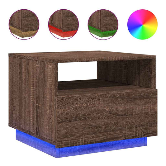 Konferenční Stolek S Led Osvětlením 50 X 49 X 40 Cm