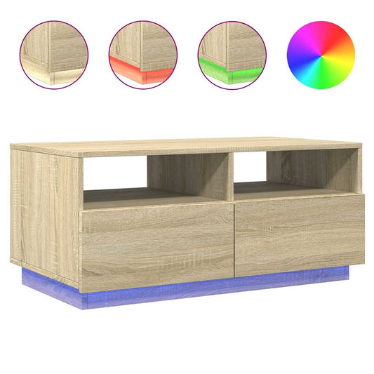 Konferenční Stolek S Led Osvětlením 90 X 49 X 40 Cm