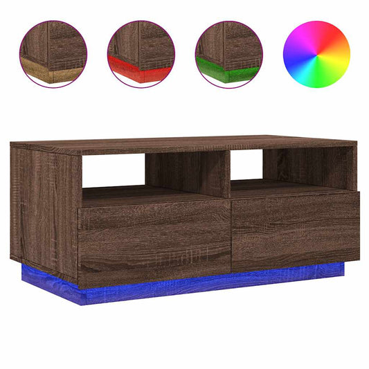 Konferenční Stolek S Led Osvětlením 90 X 49 X 40 Cm