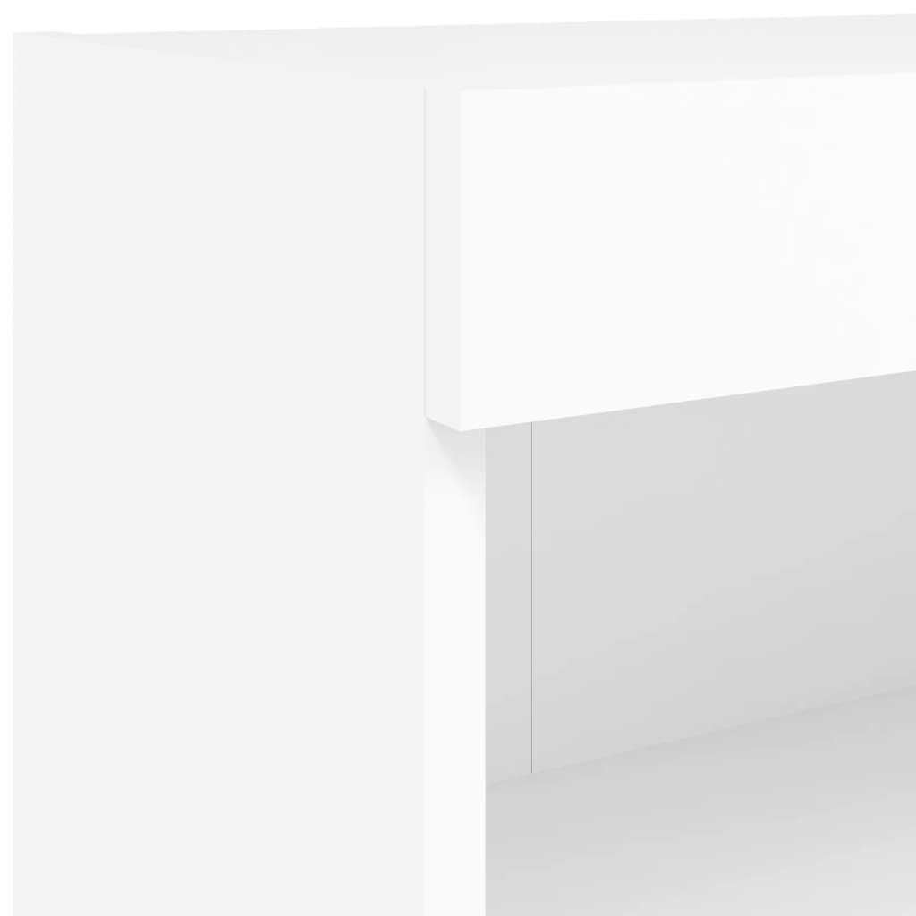 8Dílná Obývací Stěna S Led Osvětlením Bílá Kompozitní Dřevo