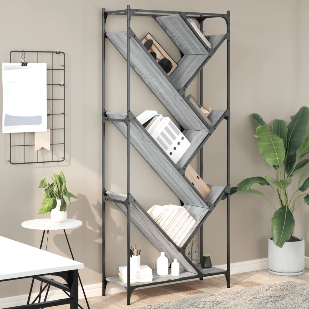 Knihovna 79 X 30 X 180 Cm Kompozitní Dřevo A Kov
