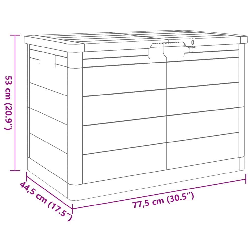 Zahradní Box Na Podušky Hnědý 77,5 X 44,5 X 53 Cm Polypropylen