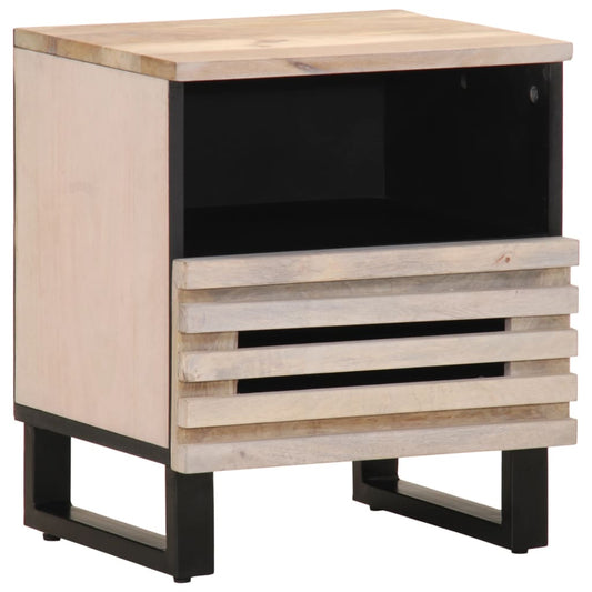 Noční Stolky 2 Ks 40X34X46 Cm Masivní Bělené Mangovníkové Dřevo