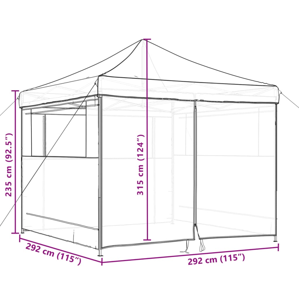 Skládací Party Stan Pop-Up Se 4 Bočními Stěnami