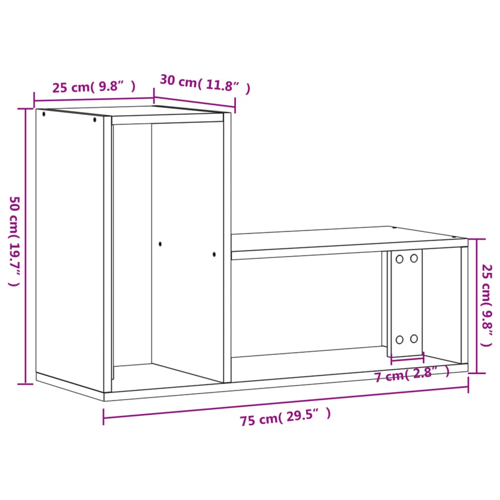 Tv Skříňky 2 Ks Černé 75 X 30 X 50 Cm Kompozitní Dřevo