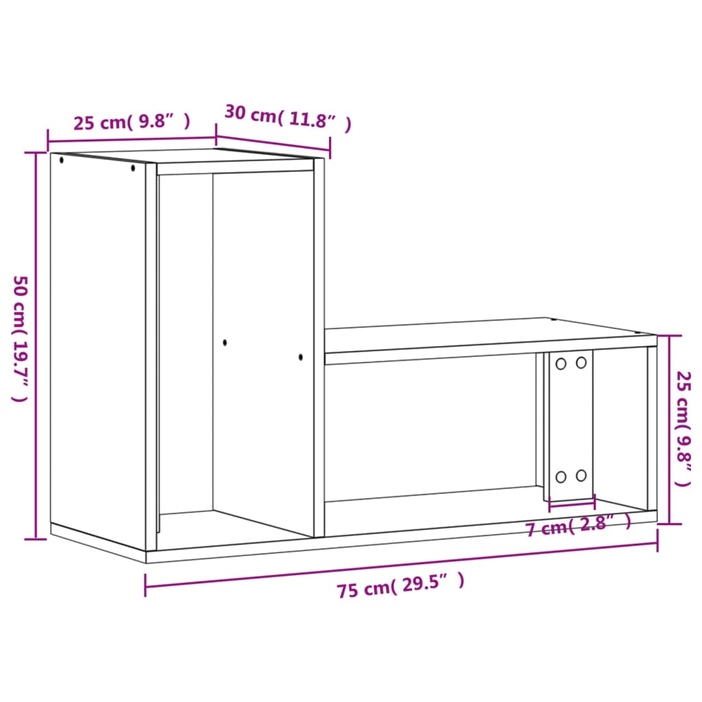Tv Skříňky 2 Ks Kouřový Dub 75 X 30 X 50 Cm Kompozitní Dřevo