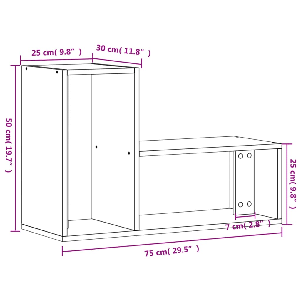 Tv Skříňky 2 Ks Hnědý Dub 75 X 30 X 50 Cm Kompozitní Dřevo