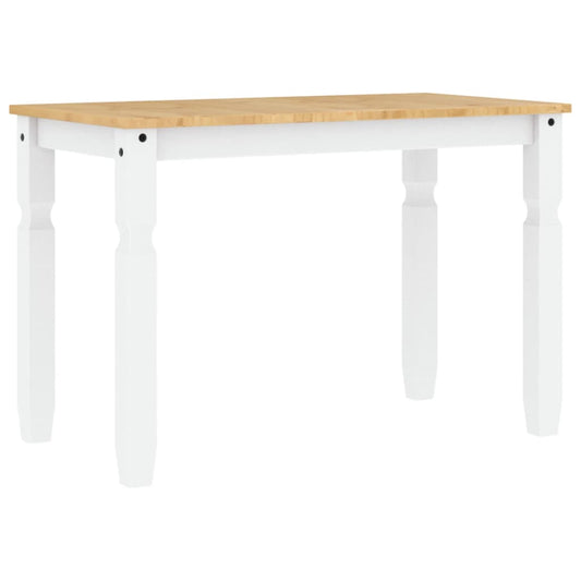 Jídelní Stůl Corona Bílý 112 X 60 X 75 Cm Masivní Borové Dřevo Bílá A Černá