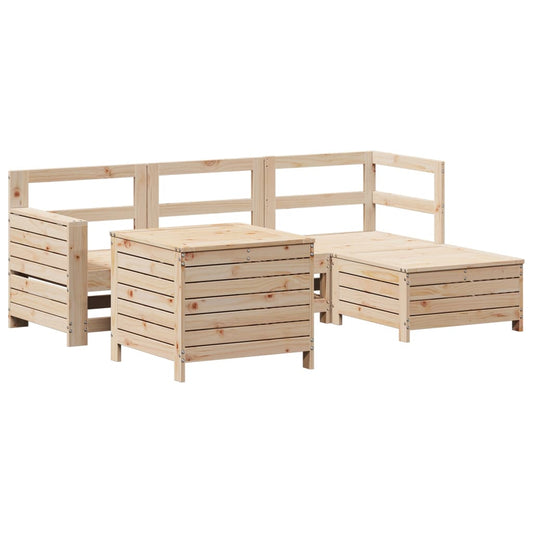 5Dílná Zahradní Sedací Souprava Masivní Borové Dřevo