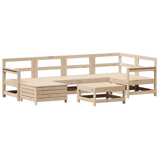 7Dílná Zahradní Sedací Souprava Masivní Borové Dřevo